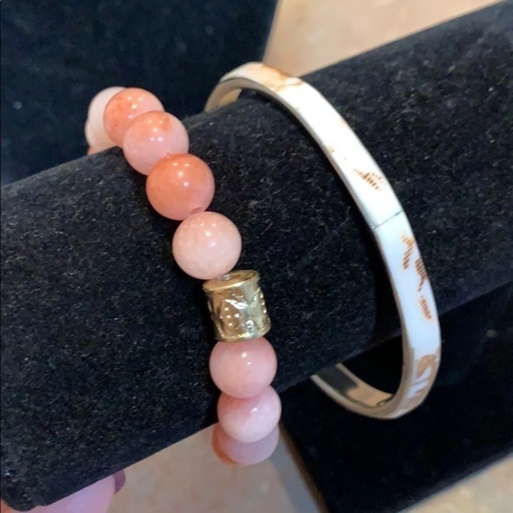 💐5/25 Trendy 2 bracelet lot bundle glass shell